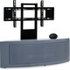 image 5 of Centurion Supports PANGEA Grey Beam-Thru Curved True-Corner 32"-50" TV Cabinet with Mounting Arm Grey