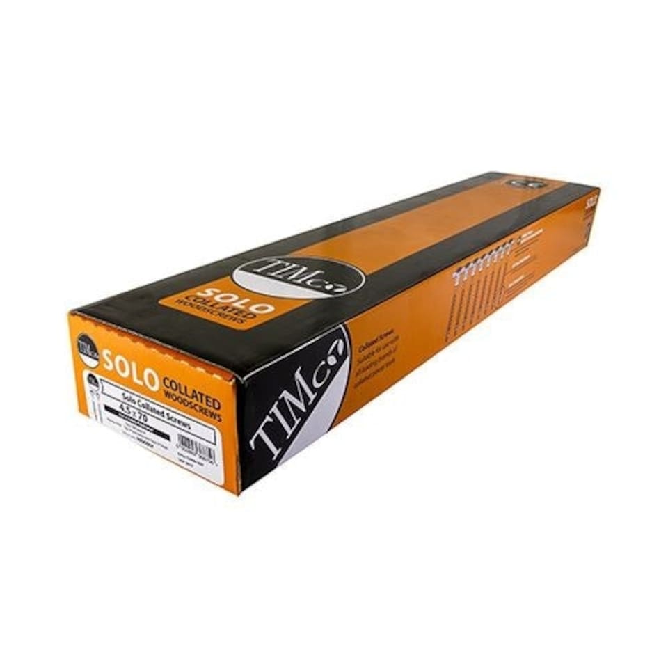 image 1 of Timco - Solo Collated Chipboard & Woodscrews - PH - Double Countersunk - Yellow (Size 4.5 x 70 - 500 Pieces)
