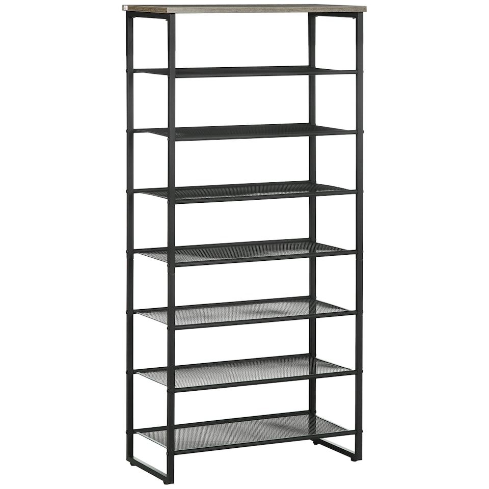 image 1 of HOMCOM Shoe Rack, 8-tier Shoe Storage Shelf for 21-24 Pair Shoes for Entryway