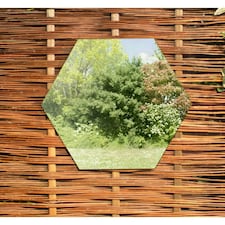 Primrose Acrylic Wall Mounted Hexagonal Silver Garden Illusion Mirror 30cm