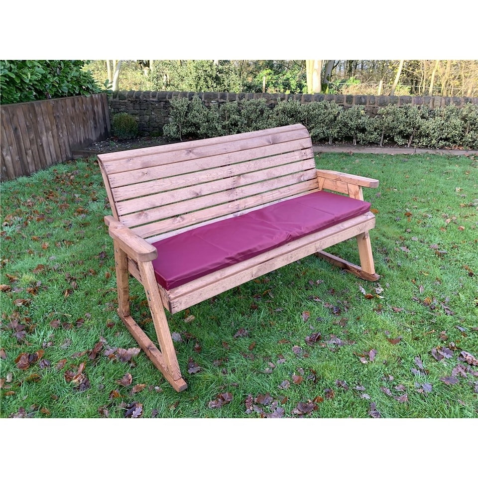 image 1 of Traditional Three Seater Rocker With 1 x Winchester Cushion Burgundy, 1 x Scatter Cushion Burgundy & 1 x Fitted Cover