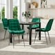 image 2 of Living and Home Velvet Upholstered Dining Chairs with Metal Legs x2 - Green