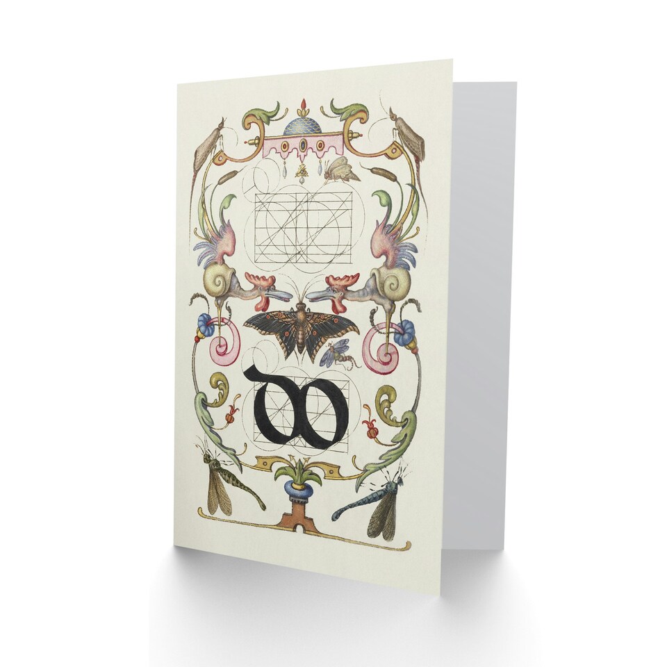 image 1 of Model Book of Calligraphy Art Card Ligature Guide with Butterfly