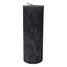 Libra Rustica Pillar Candle - Paraffin - L7 x W7 x H19 cm - Dark Grey Grey