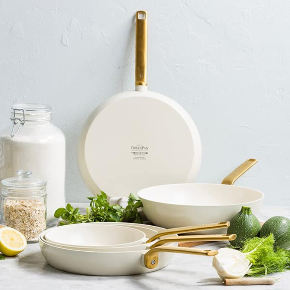 image 1 of GreenPan Evolution 28cm Frypan Cream