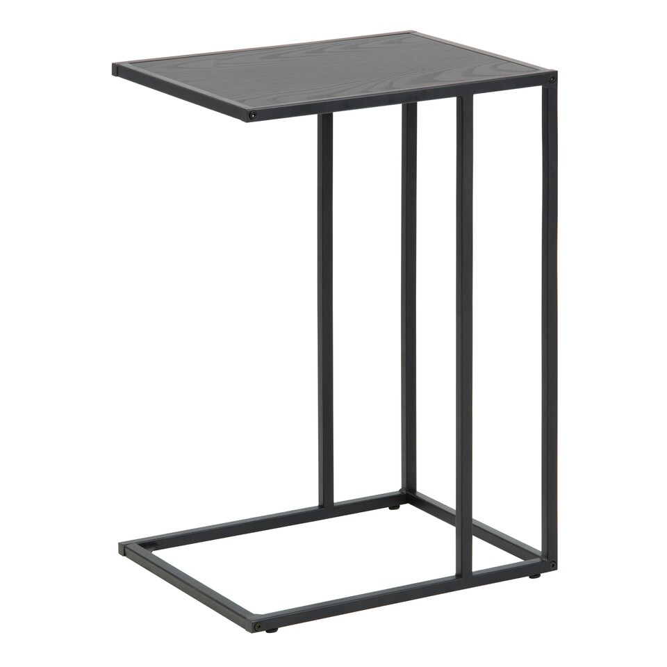 image 1 of Seaford Black Metal Side Table with Black Top