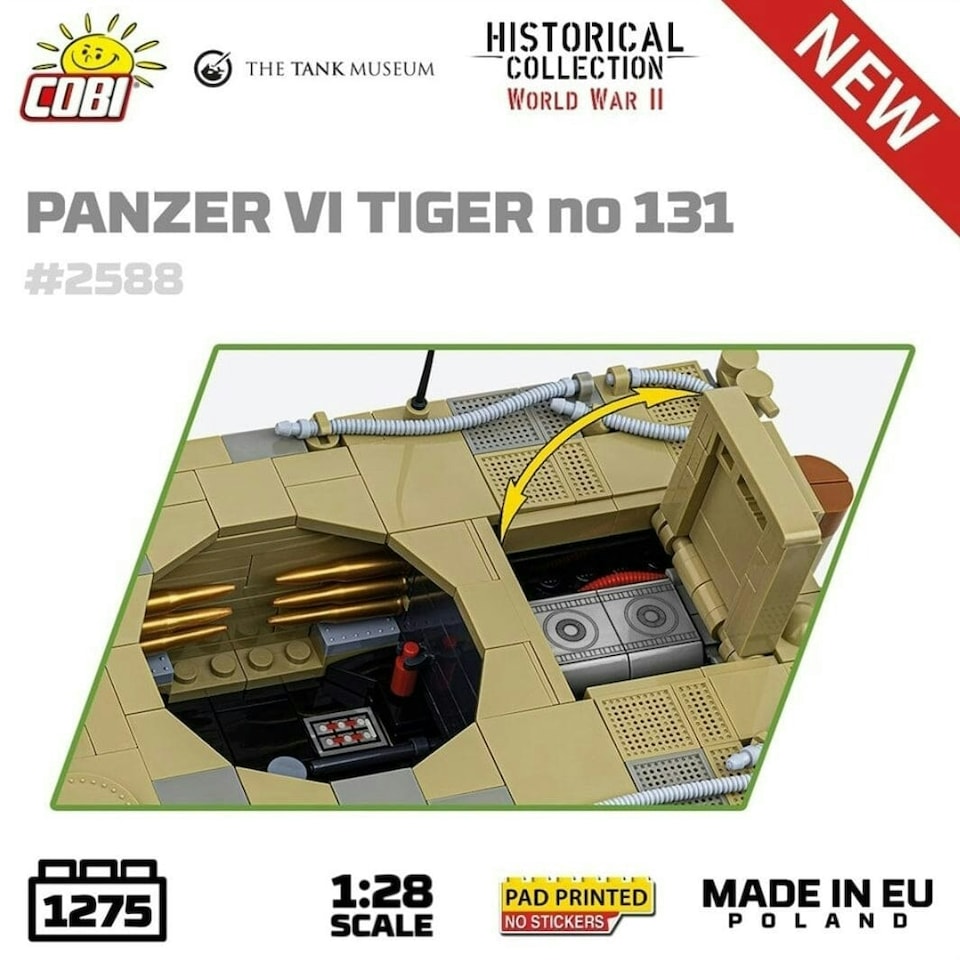 image 1 of Panzer VI Tiger I 131 The Tank Museum brick tank model - COBI 2588 - 1275 bricks