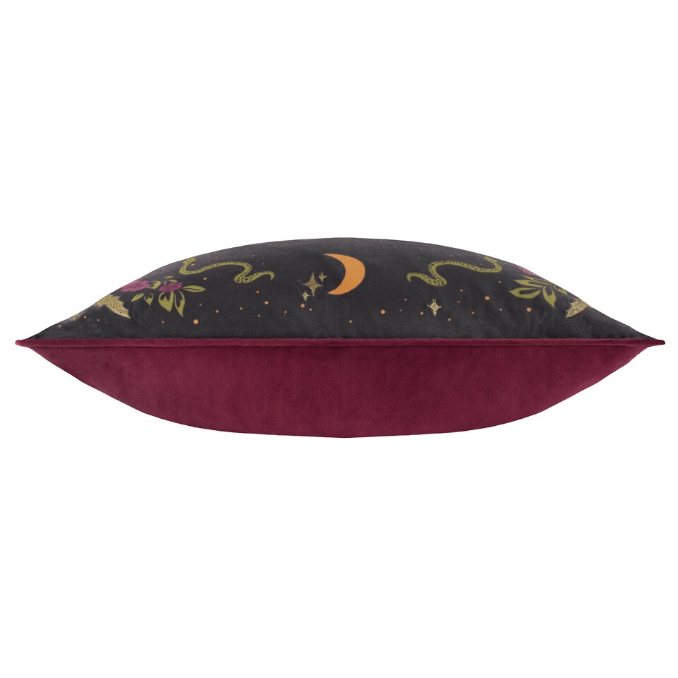 image 1 of Furn Bad Witch Embroidered Velvet Cushion | Black | Black Magic