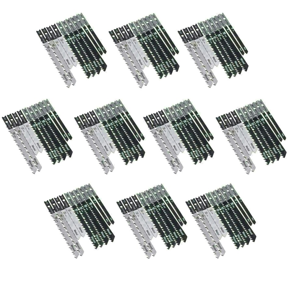 image 1 of HCS + HSS Jigsaw Blade Set With Universal Fitting Fitment for Wood Steel 100pc
