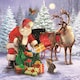 image 3 of Pack of 10 Square Traditional Santa with Sleigh Christmas Cards