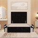 image 2 of Divan Bed Base with 4 Drawers & Plain Floor Standing Headboard Plush Velvet | Black | Black