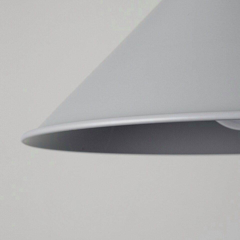 image 1 of ValueLights Waywell Grey Tapered Ceiling Light Shade with E27 LED Bulb