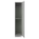 image 2 of Classic Square Panel Light Grey Single Wardrobe with Double Rail Grey