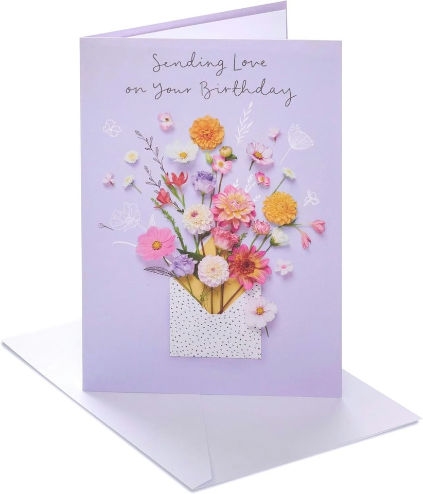 image 1 of Floral Design Birthday Card
