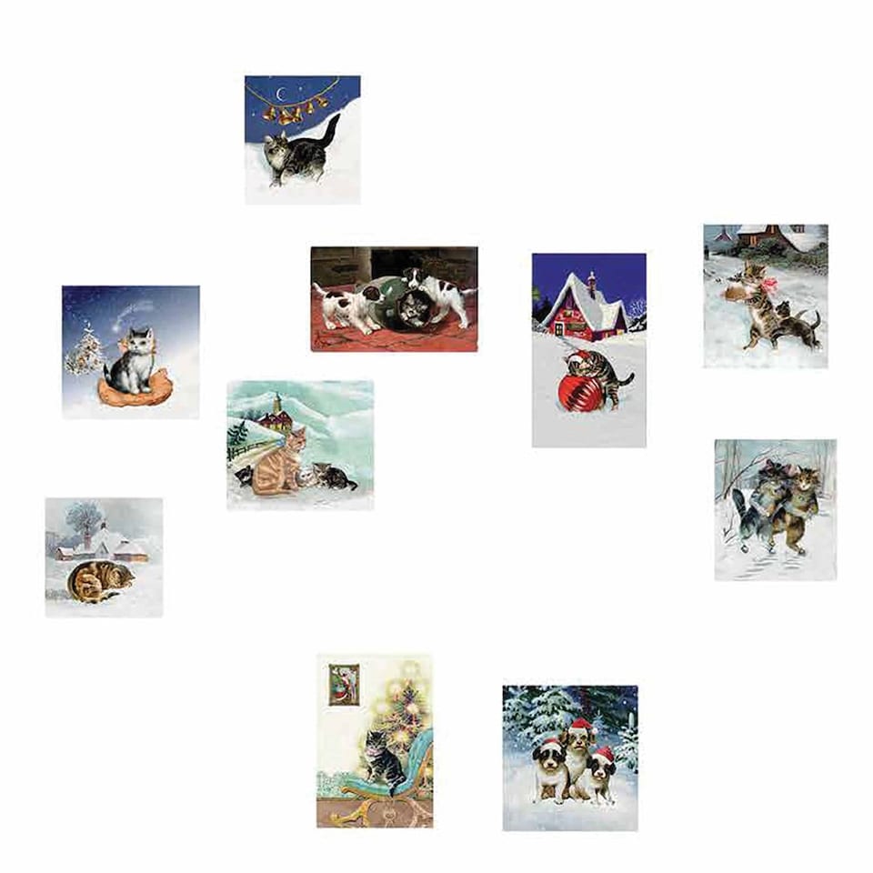 image 1 of Mischievous Christmas Cats Traditional Advent Calendar, Advent Calendars And Cards, Month To View, Cats, Gift