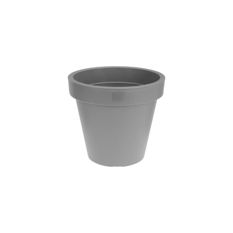 image 1 of 20cm Round Plastic Flower Pot | Grey | 1