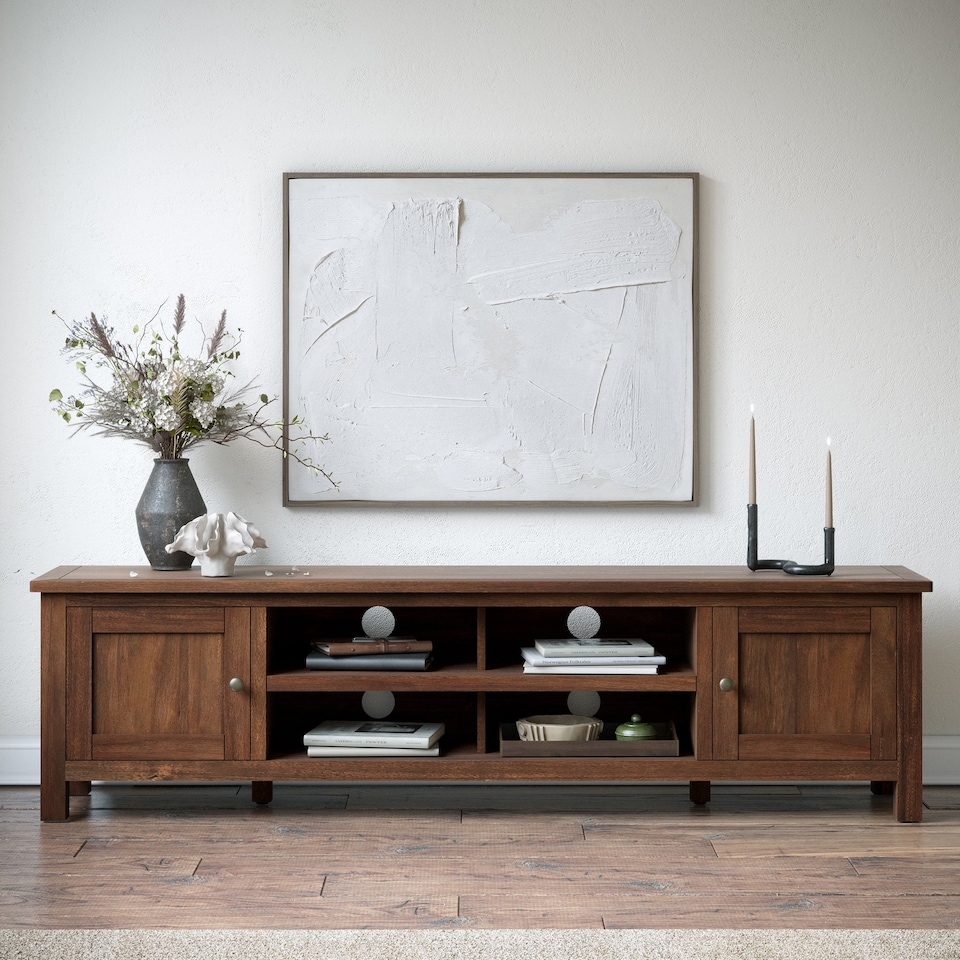 image 1 of Duchy Acacia 180cm Extra Wide TV Unit - Fully Assembled By Roseland Furniture