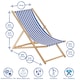 image 4 of Harbour Housewares Folding Wooden Deck Chairs - Navy Stripe - Pack of 2 | Blue | Blue