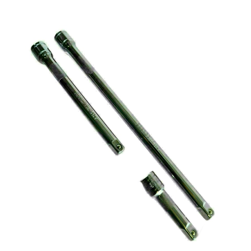 image 1 of 3/8" Drive Straight Socket Extension Bar Set 75mm 150mm + 250mm 3pc