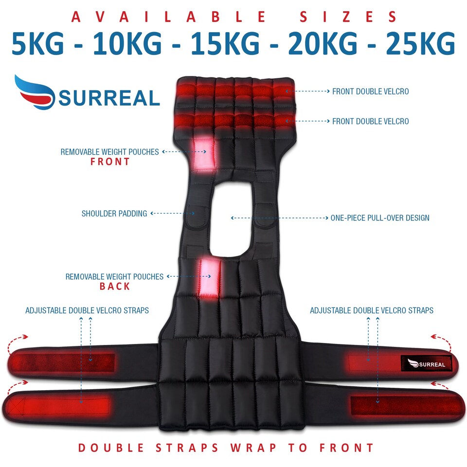 image 1 of SURREAL Adjustable Weighted Exercise Vest - 5kg to 25kg