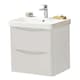 image 1 of Bathroom Wall Mounted 2-Drawer Vanity Unit with Basin 600mm Wide - Cashmere - (Arch) - Brassware Not Included | Grey | Grey | 1
