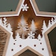 image 4 of 23cm Battery Operated Wooden Star Shape Woodland Scene Christmas Decoration