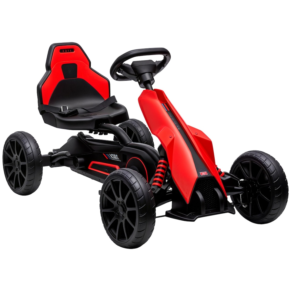 image 1 of HOMCOM Children Pedal Go Kart w/ Adjustable Seat, Handbrake - Red