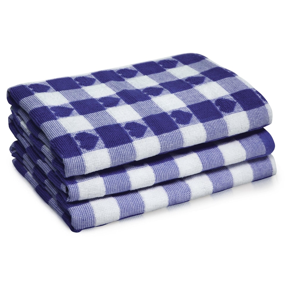 image 1 of Velosso Hearts Check Cotton Tea Towel
