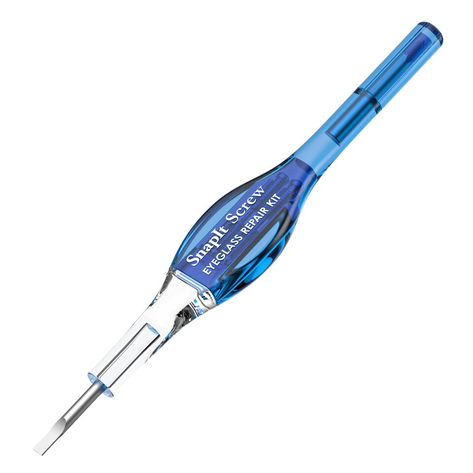 image 1 of SnapIt Screw DIY Eyeglass Repair Kit Includes 5 screw sizes and double-ended pocket screwdriver for quick and easy frame repairs fixing lost or loose screws