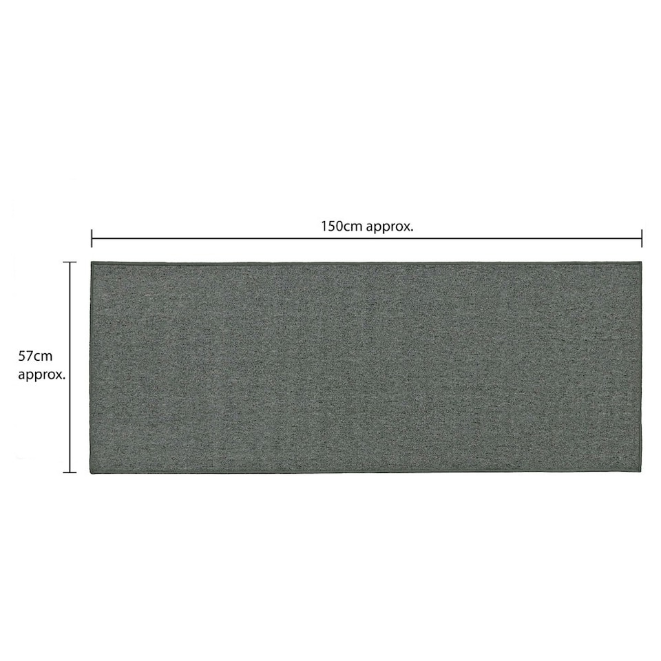 image 1 of JVL Eden Machine Washable Latex Backed Runner Doormat, 57x150cm, Grey