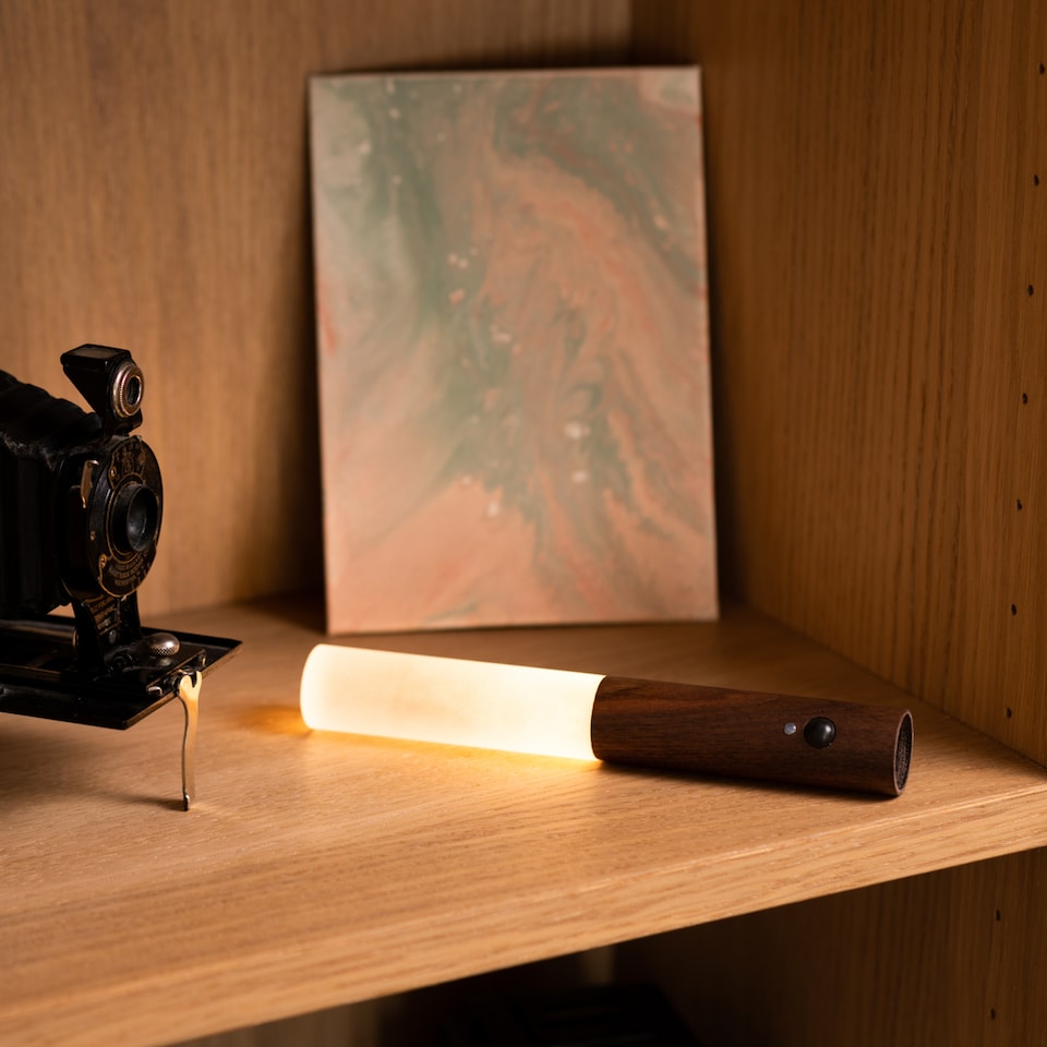 image 1 of Auraglow Rechargeable Motion Sensor Wall Light | Clear | Walnut