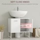 image 4 of HOMCOM Under Sink Bathroom Cabinet, Freestanding Under Sink Cabinet with Soft-Close Doors and Adjustable Shelf for Basin without or with Pedestal, White