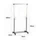 image 5 of KCT Adjustable Single Clothes Rack on Wheels Black | Silver | One Size