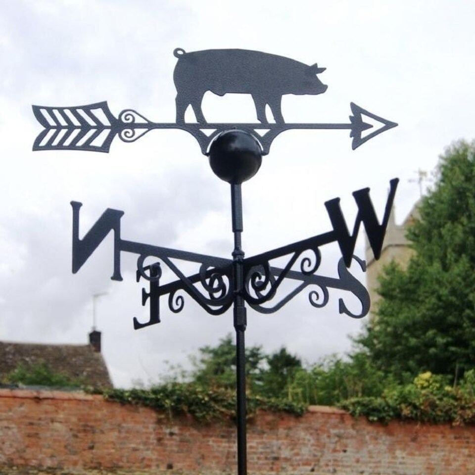 image 1 of Pig Weathervane - Solid Steel - W61 x H88 cm - Black