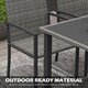 image 6 of Outsunny 4 Seater Rattan Dining Set with Rectangular Glass Top Table and 4 Armchairs, PE Rattan Garden Furniture Set, Outdoor Dining Table and Chairs for Patio, Balcony, Terrace, Grey