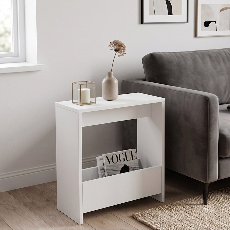 image 1 of Slim Side Table Shefa Line Focus 55 White