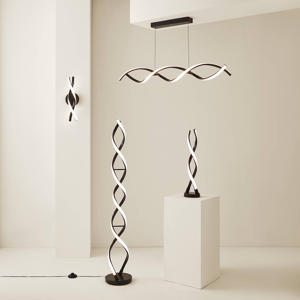 image 1 of ValueLights Infinity Black Double Twist Integrated LED Floor Lamp | Black