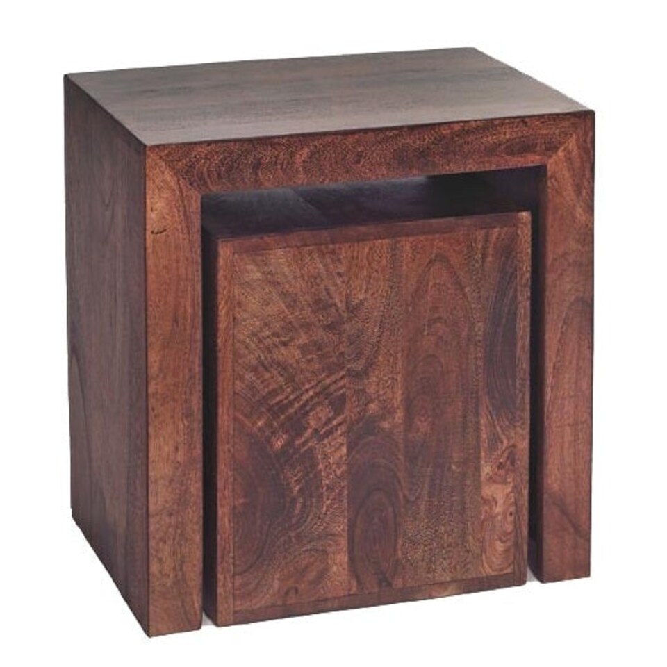 image 1 of Maxen Mango Cubed Nest of 2 Tables Brown