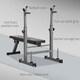 image 7 of HOMCOM Adjustable Weight Bench with Barbell Rack, Dip Station, Grey