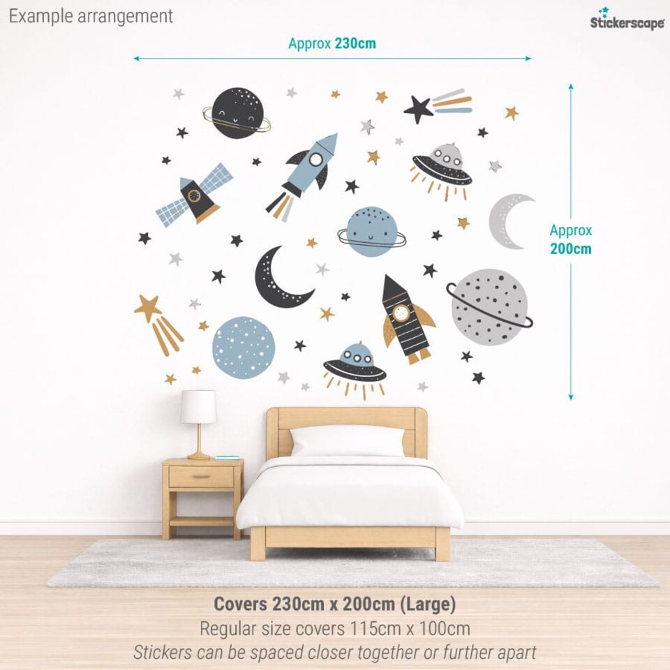 image 1 of Scandi Space Wall Stickers