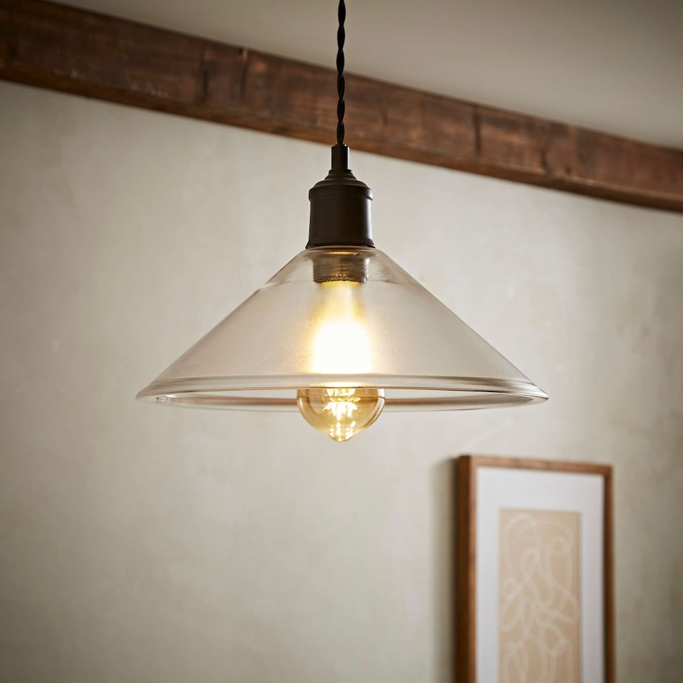 image 1 of ValueLights Taper Dome Clear Pendant Glass Shade