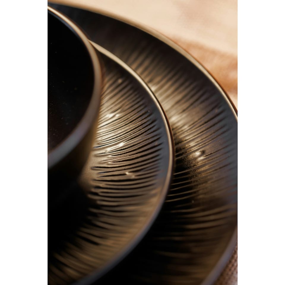 image 1 of Mikasa Dinner Set Black Ceramic 12 Piece