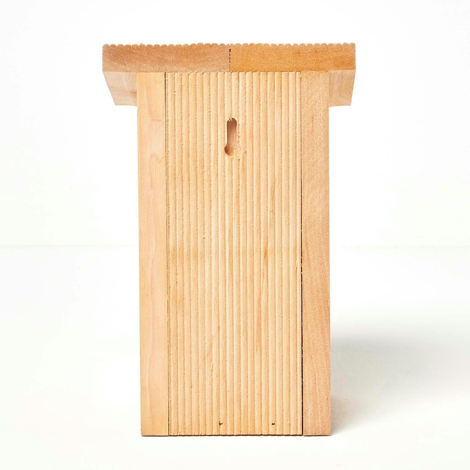 image 1 of Homescapes Real Wood Winter Wren Bird Box House Multi