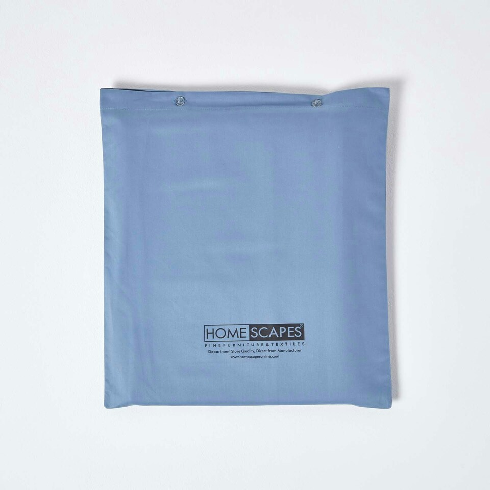 image 1 of Homescapes Air Force Blue Egyptian Cotton Flat Sheet 1000 Thread Count, King Blue | King