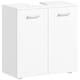 image 1 of kleankin Bathroom Pedestal Under Sink Cabinet with Storage Shelf Double Door White | White