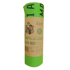 Eco Green Living Plastic Free Bin Liners, Designed to Break Down Naturally Leakproof, Strong Food Waste Bin Bags 60 Liters 10 Bags 4 Pack