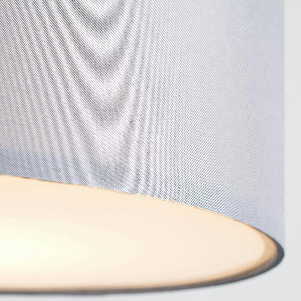 image 1 of ValueLights Torbery Set of 3 Grey Nesting Lamp Shades & Bulbs Grey