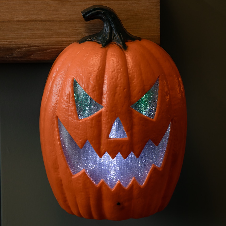 image 1 of 22cm Battery Operated Light up Laughing Jack O' Lantern Halloween Decoration with LEDs