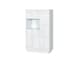 image 1 of Glass Display Cabinet Unit Bookcase Shelving Cupboard Storage Buffet White Gloss Modern Sol