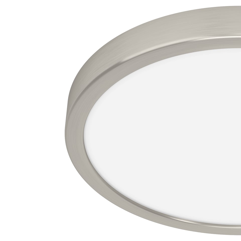 image 1 of EGLO Fueva 6 Silver Steel & Plastic LED CCT Technology Flush Ceiling Light | Silver | Satin Nickel